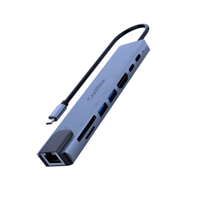 DOCKING COOLBOX MINIDOCK C81 USB-C com HDMI 4K, 2xUSB-C PD 100W, 2xUSB-A, SD, MicroSD, RJ45