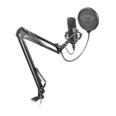 MICRÓFONO TRUST GXT 252+ EMITA PC PATRON CARDIOIDE COM BRAZO SOPORTE E ESTUCHE FILTRO
