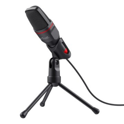 MICROFONO TRUST MICO com Trípode, Conexões Jack 3.5mm e USB - Cabo 1.8m