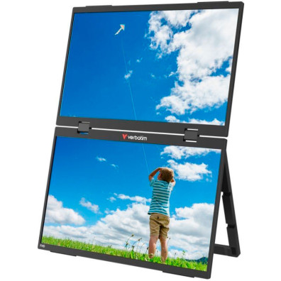 Monitor Portátil Táctil Verbatim Duo Essentials 15.6" + 15.6" Full HD