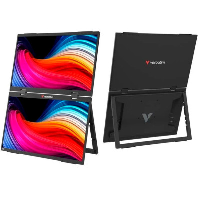 Monitor Portátil Táctil Verbatim Duo Essentials 15.6" + 15.6" Full HD