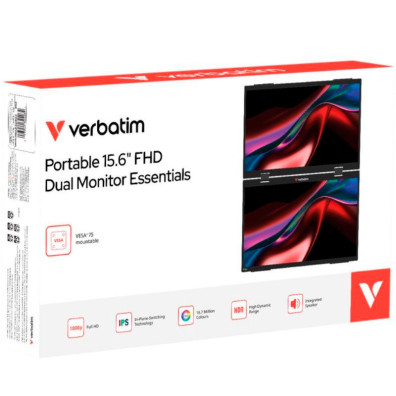 Monitor Portátil Táctil Verbatim Duo Essentials 15.6" + 15.6" Full HD