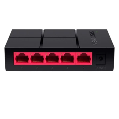 Mercusys MS105G Switch 5 Portos Gigabit Plug & Play 10 Gbps Cor Preto/Rojo