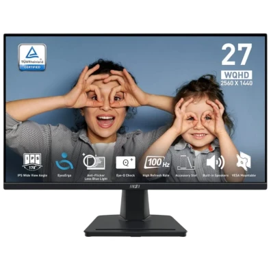 Monitor MSI Pro MP275Q 2K QHD IPS 27" 100 Hz Preto