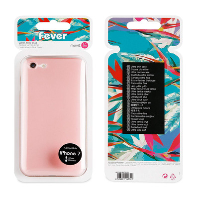Muvit Life Capa iPhone8/7 Fina Fever Rosa
