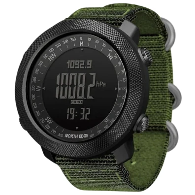 Relógio Digital North Edge Apache com Correa de Nailon Verde
