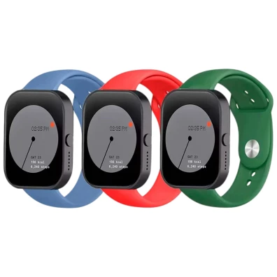 Pack de Correas de Silicone Elgance para Nothing Watch Pro 22mm em Azul Escuro, Vermelho e Verde - CROCOCASE