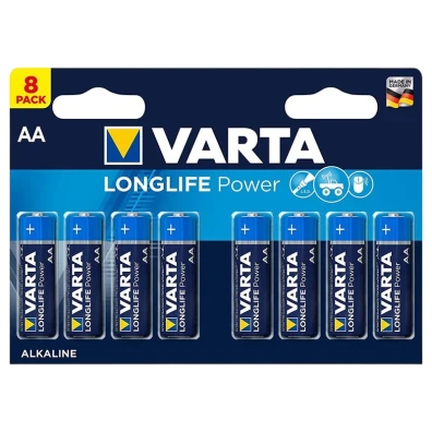 Pilas Varta AA Long Life Power LR06 em Pack de 8 unidades