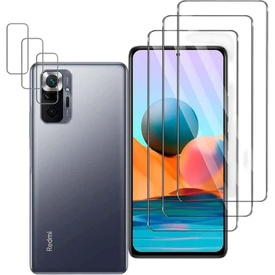 Acessórios Xiaomi Pouco M5s / Redmi Note 10 / Redmi Note 10S - 3 Protectores de Ecrã + 3 Protetores de Câmara