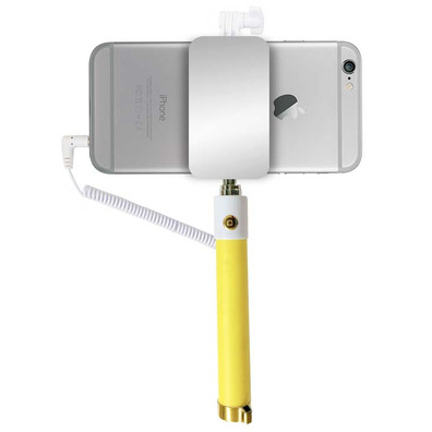 Pau selfie Monopod com espelho trasero amarelo