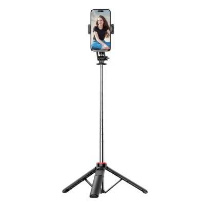 Palo Selfie C13D com Led e Trípode Extensible para Móveis e Câmaras - Mando Inalámbrico Negro