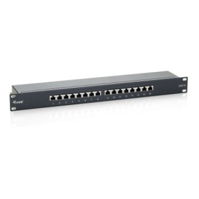 Patch Panel 16 Portos Categoria 6 Apantallado Negro - Equip