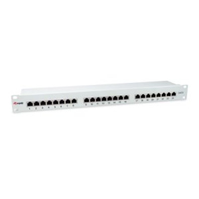 PATCH PANEL CATEGORIA 6 APANTALLADO 24 PUERTOS - GRIS CLARO