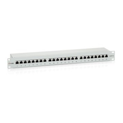 PATCH PANEL 24 PUERTOS PREMIUM CATEGORIA 6 APANTALLADO GRIS CLARO - Marca Equip
