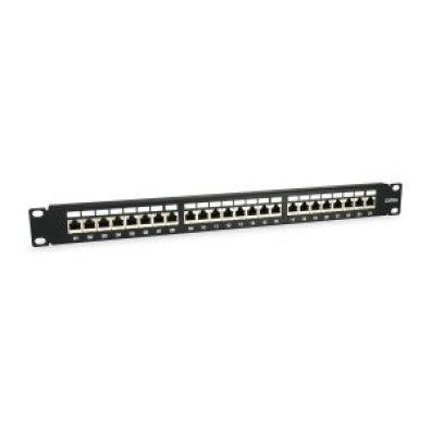 Patch Panel 24 Portos Categoria 6A 1U - Preto