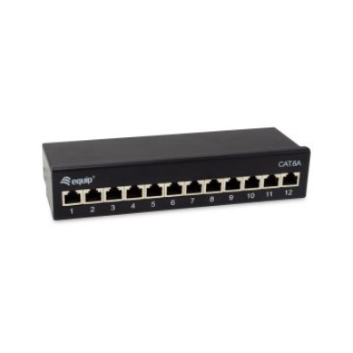 Patch Panel Equip Cat.6A Apantallado 12 Portos Negro