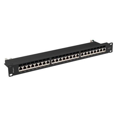 PANEL DE CONEXÕES 24 PUERTOS 1U 19" CAT.7 FTP BLINDADO NEGRO