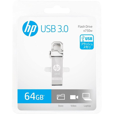 Pendrive HP X750W USB 64GB Plata