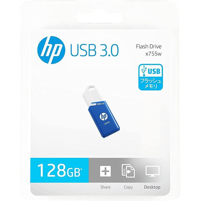 Pendrive HP X755W 128 GB USB Azul Azul / Blanco