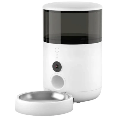 Petoneer NutriVue Feeder Branco com Câmara e Micrófono - Comedero Inteligente Programable - Audio Bidireccional - Ideal para Cães e Gatos