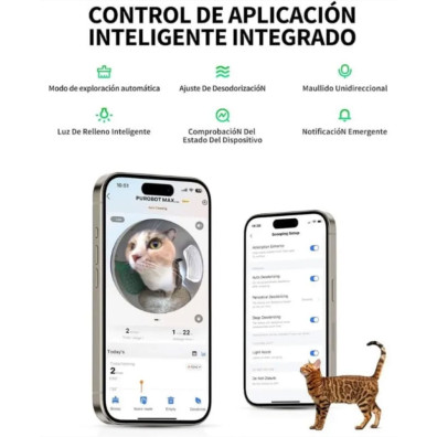PETKIT Purobot Max Pro 2 Arenero Autolimpiable 76 L com Câmara IA xSecure