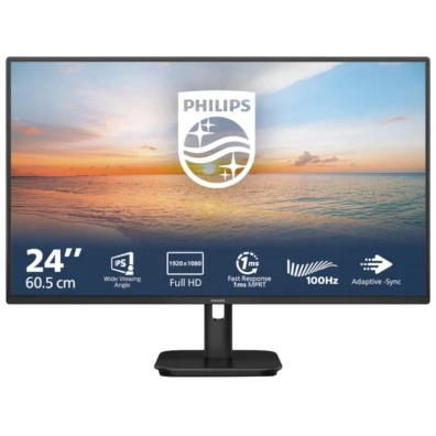 Monitor Philips 1000 Series 24E1N1100A/00 FullHD IPS 23.8" Preto 100Hz