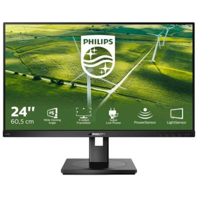 Monitor PHILIPS 24" 242B1G IPS FHD 75Hz 4ms HDMI DP VGA DVI VESA 100x100 Alvozes