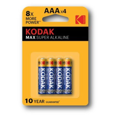 PILAS AAA KODAK SUPER ALCALINA MAX LR03 1150 mAh - Pack 4 unidades - Ecotasas incluídas