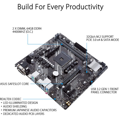 Base Base ASUS AM4 Prime B450M-K II