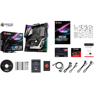 Raio Base MSI MPG Z390 Gaming PRO Carbon AC ATX LGA1151