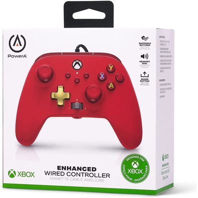 Power A Enhanced Wired Controller Red (Xbox One / Xbox Series X/S)