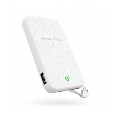 Powerbank Energy System 5000 mAh con cabo fio Blanco