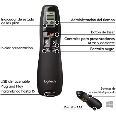 Apresentador Inalámbrico Logitech R700