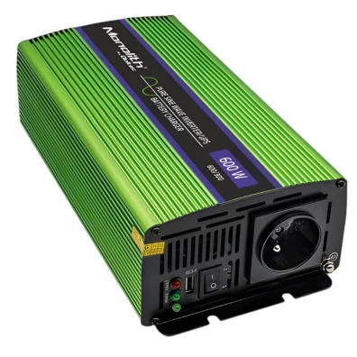 Adaptador e Inversor de Corrente Qoltec Monolith 600 W Verde