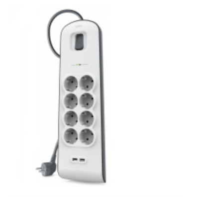 Belkin SurgeStrip 8 Tomas – Regleta com Proteção Antipicos e USB-A