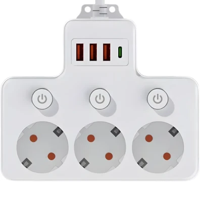 Regleta de tomadas com interruptores individuais - 6 tomadas
