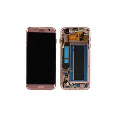 Reposição Tela Completa com Moldura Samsung Galaxy S7 Edge Ouro Rosa