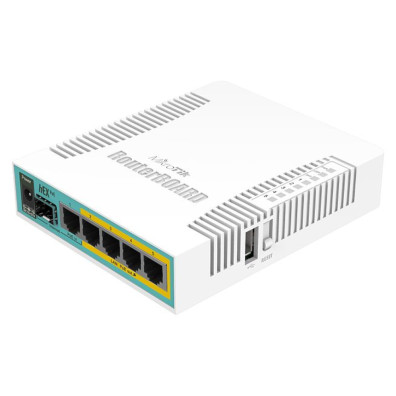 Router MikroTik hEX PoE 5 portos Gigabit 4 saídas PoE 802.3af/at SFP