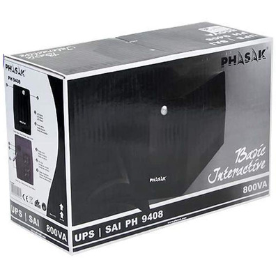 SAI Phasak Interação Basic AVR PH9408 800VA 2xSchuko