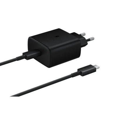 Samsung - Cabo USB Tipo-C 45W Carregador Super Rápido Preto com Carregador de Parede