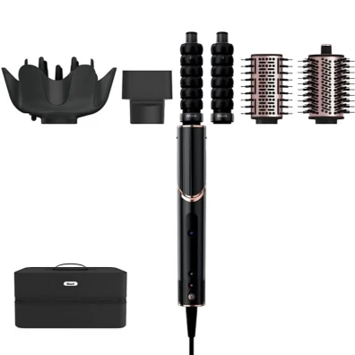 FlexStyle Shark - Escova Moldeador de Cabelo com 5 Cabeças Preto