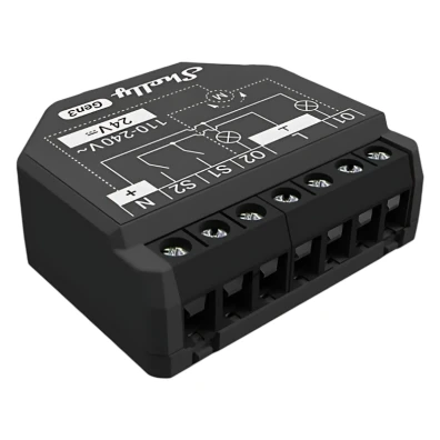 Relé Inteligente WiFi Shelly 2PM Gen3 Preto