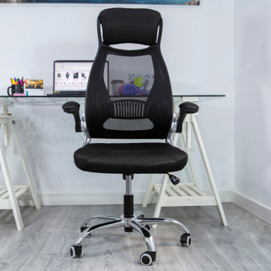 Cadeira de escritório Powerbasics W2003 Preto - Reposabrazos Abatíveis
