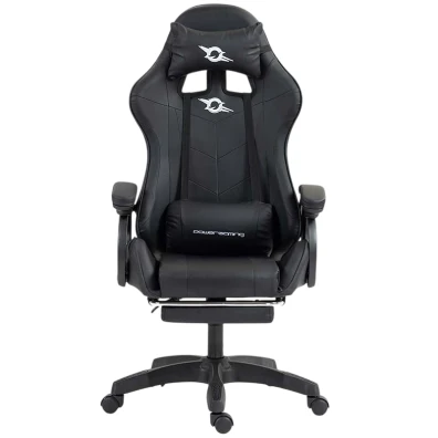 Cadeira PowerGaming Preto com Reposapiés
