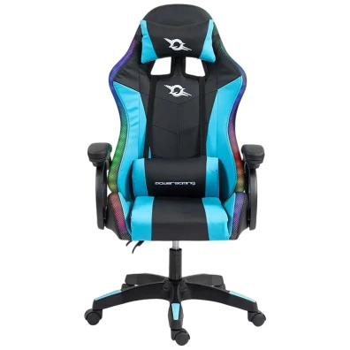 Cadeira Gaming PowerGaming LED RGB Preto e Azul