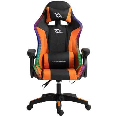 PowerGaming Cadeira LED RGB Preto Laranja