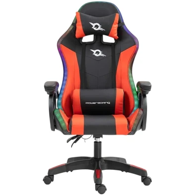 PowerGaming Cadeira LED RGB Preto+Rojo