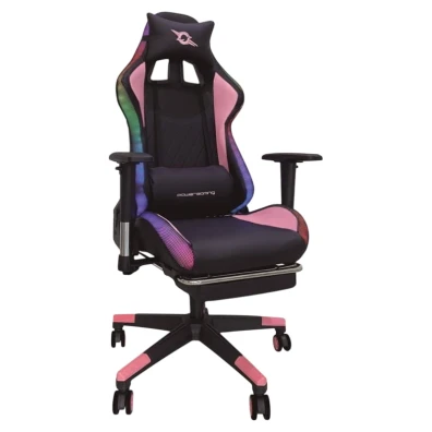 Cadeira PowerGaming LED RGB V2 Rosa com Reposapiés - Comodidade e Estilo em um Produto Gaming