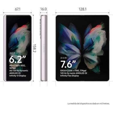 Smartphone Samsung Galaxy Z Fold3 12GB/256GB 7,6 " 5G Plata Simples