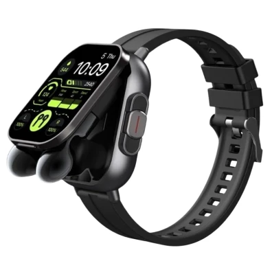 D8 Preto com Correa de Silicone e Auriculares - Smartwatch